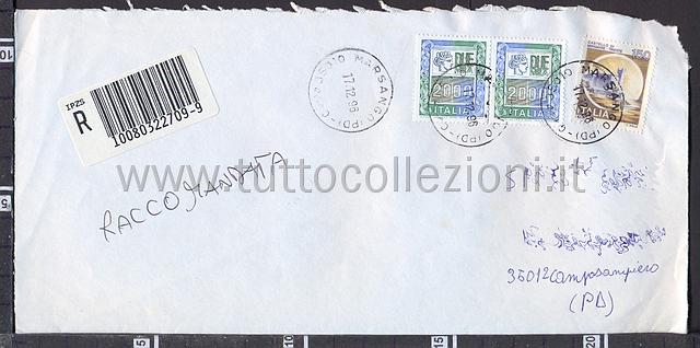 Collezionismo di storia postale buste viaggiate affrancatura tariffe postali degli anni 1990-99
